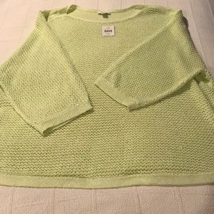 J.Jill Zest/White Open Weave 3/4 Sleeve Sweater XL